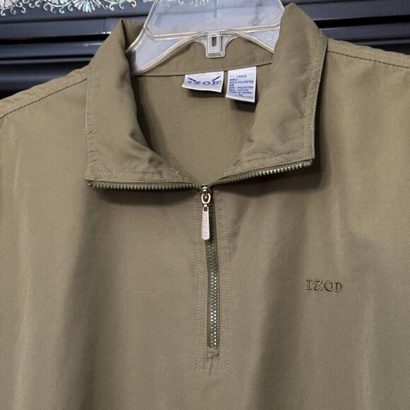 Izod Other - Izod Golf Khaki 1/4 Zip Pullover Long Sleeve Sweatshirt M Ribbed Cuffs and Hem